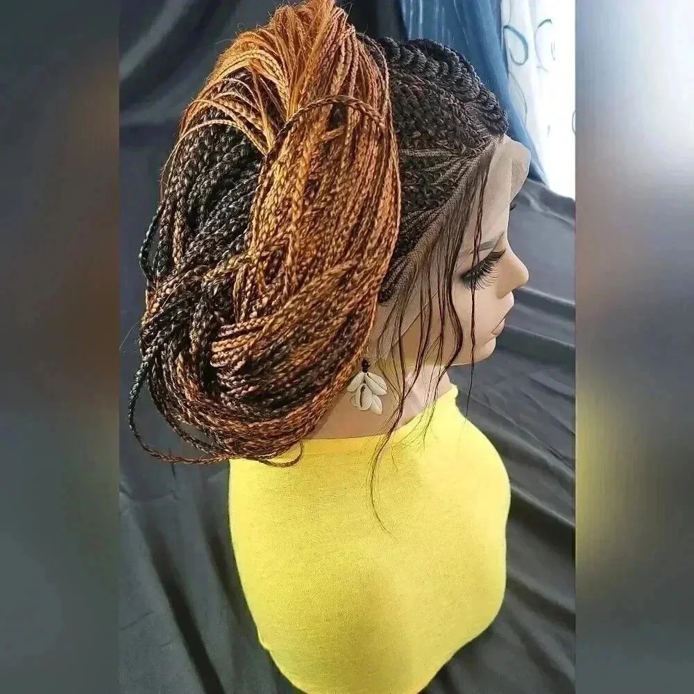 ๐ฅ Auburn Ombre Box Braids Wig w/Lace | Premium Synthetic | Heat Resistant - Picture 15 of 15